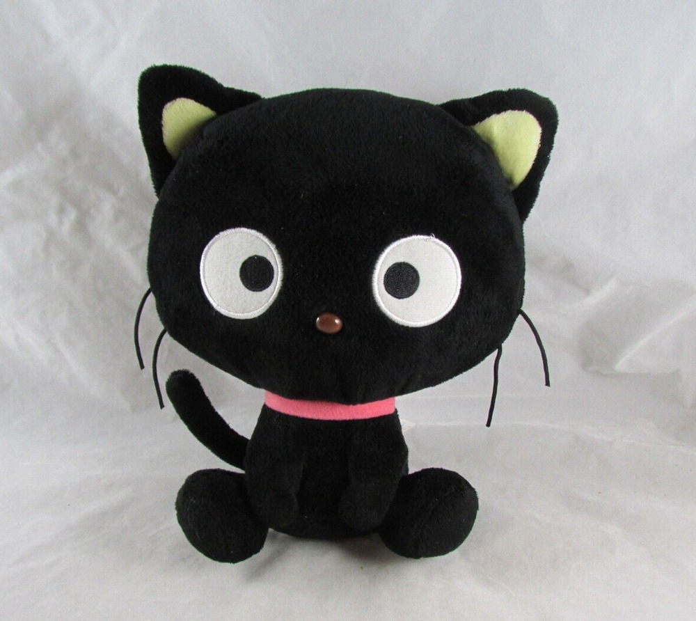 Sanrio Chococat Hello Kitty Friend 10" Stuffed Plush Cat Pink Collar Scarce 2010